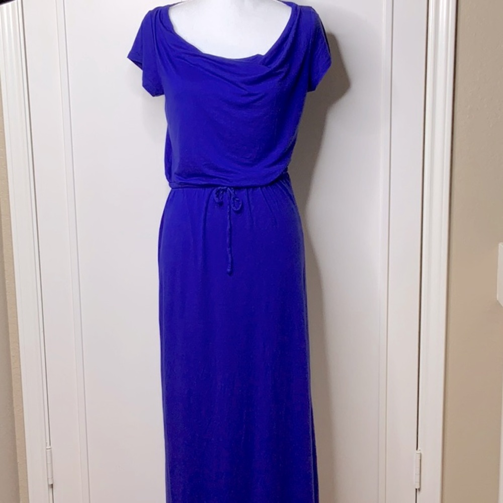 Cowl-neck Long Maxi Dress Royal Blue, Gap Size M